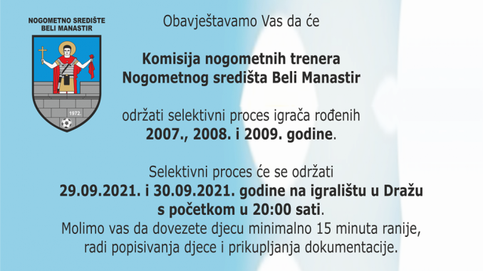 PLAKAT SELEKCIJA nogometa 29.9.2021. nasl